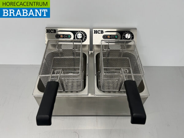 Edelstahl HCB Doppelfritteuse 2 x 8 Liter 230V Horeca – Bild 5