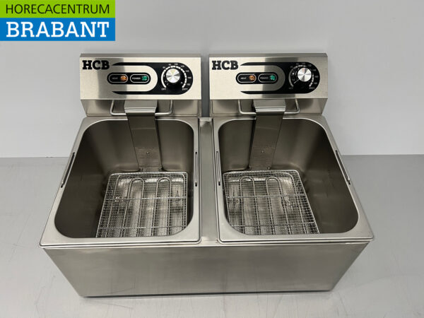 Edelstahl HCB Doppelfritteuse 2 x 8 Liter 230V Horeca – Bild 6