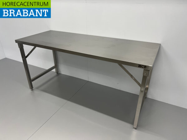 HCB Klappbarer Arbeitstisch aus Edelstahl 180 x 70 x 85 cm Catering – Bild 2