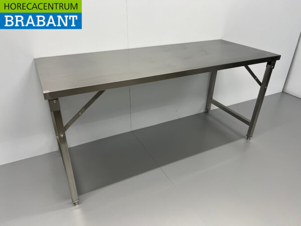 HCB Klappbarer Arbeitstisch aus Edelstahl 180 x 70 x 85 cm Catering – Bild 3