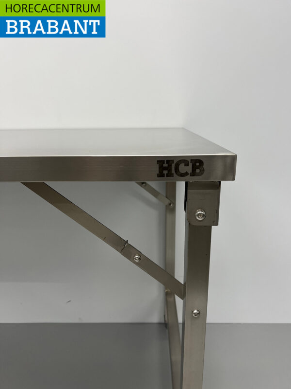 HCB Klappbarer Arbeitstisch aus Edelstahl 180 x 70 x 85 cm Catering – Bild 4