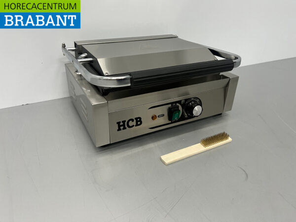 HCB Kontaktgrill aus Edelstahl Paninigrill Gerippt 230V Horeca – Bild 3