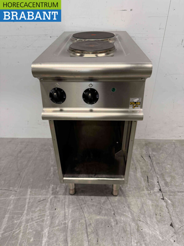 Olis 2-Flammen-Elektroherd aus Edelstahl 40 cm 400V Horeca