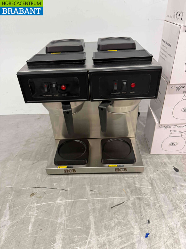 HCB Edelstahl Doppel-Kaffeemaschine Kaffeemaschine mit 4 Kannen 1,8 Liter 230V Horeca – Bild 4