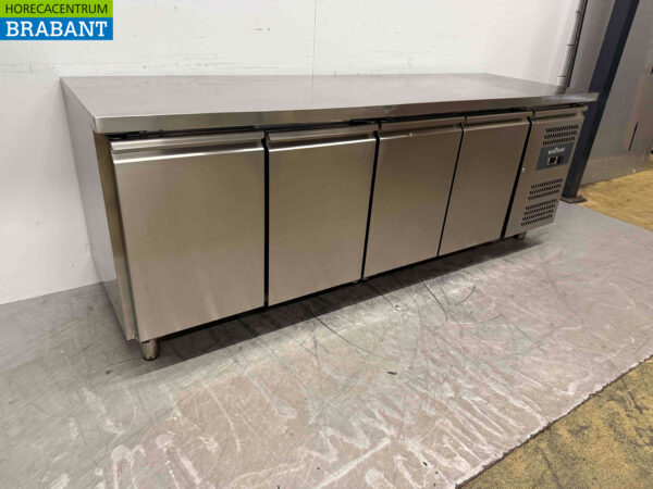 Ecofrost gekühlte Werkbank aus Edelstahl 4 Türen 223 cm 230V Horeca – Bild 3
