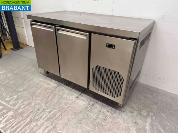 Gekühlte Werkbank aus Edelstahl 2 Türen 133 cm 230V Horeca – Bild 2