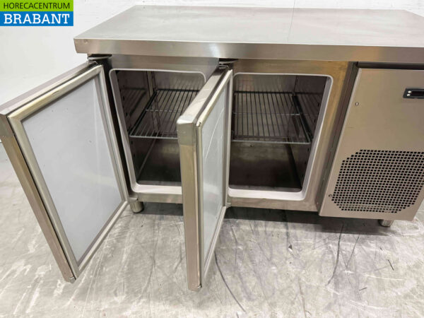 Gekühlte Werkbank aus Edelstahl 2 Türen 133 cm 230V Horeca – Bild 4