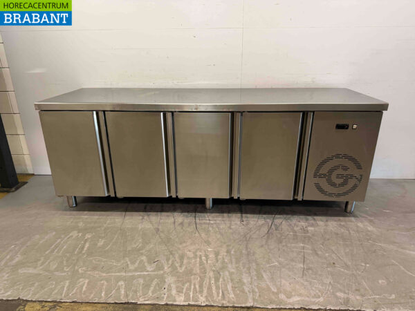 Gekühlte Werkbank aus Edelstahl 4 Türen 224,5 cm 230V Horeca