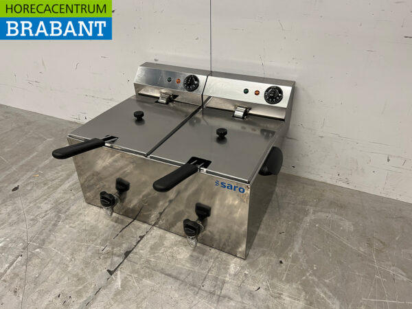 HCB Edelstahl-Doppelfritteuse Frittieren 2 x 16 Liter 230V Horeca (kopie) – Bild 2