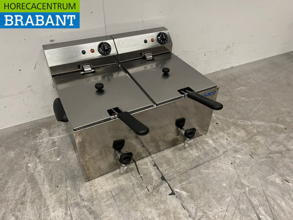 HCB Edelstahl-Doppelfritteuse Frittieren 2 x 16 Liter 230V Horeca (kopie) – Bild 3