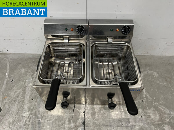 HCB Edelstahl-Doppelfritteuse Frittieren 2 x 16 Liter 230V Horeca (kopie) – Bild 4