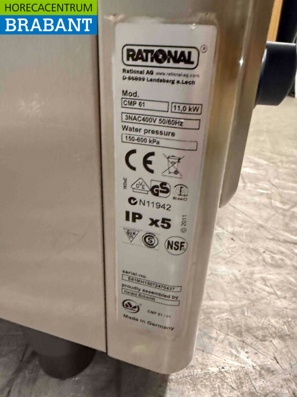 RVS Rational CMP 61 Combisteamer Dampfer 6 x 1/1 GN/Gastronorm 400V Horeca – Bild 6