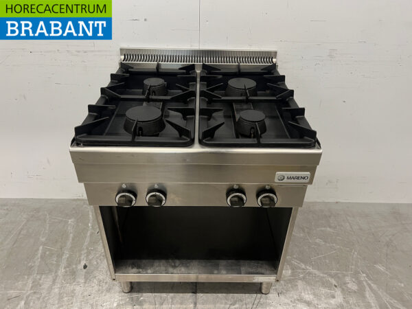Mareno 4-Flammen-Herd aus Edelstahl 70 cm Horeca