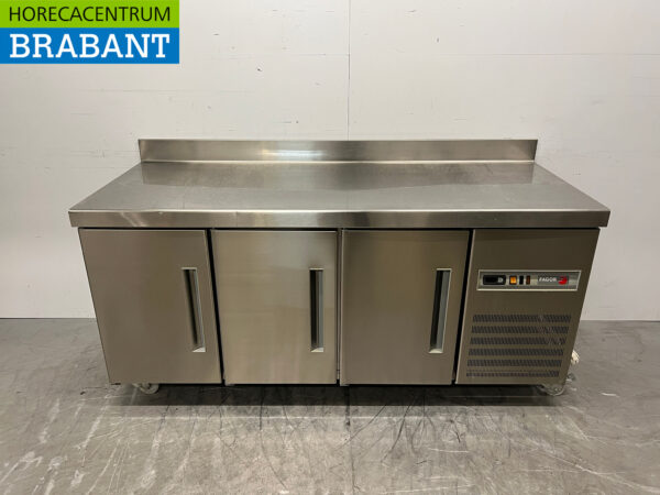 Edelstahl Fagor Mobile gekühlte Werkbank 3 Türen 180 cm 230V Horeca