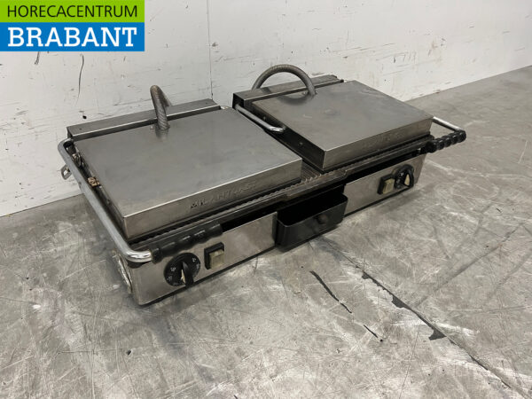 Edelstahl Milan Toast Doppelkontakt Grill Panini Grill 230V Horeca – Bild 3