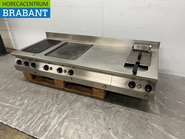 Edelstahl MKN Backstraße Elektroherd mit Griddle und Fritteuse 170 cm 400V Horeca – Bild 2