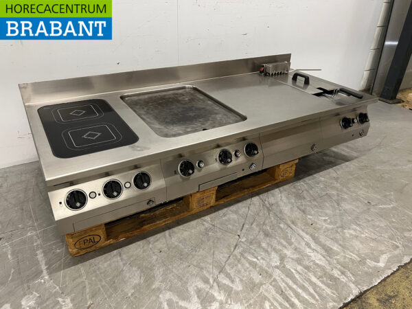 Edelstahl MKN Backstraße Elektroherd mit Griddle und Fritteuse 170 cm 400V Horeca – Bild 3