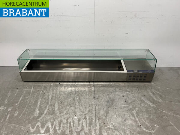Edelstahl Rubbens Top-up-Vitrine Top-up-Kühlvitrine saladière 9 x 1/3 GN 200 cm Horeca