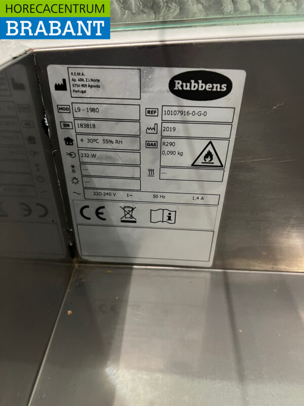Edelstahl Rubbens Top-up-Vitrine Top-up-Kühlvitrine saladière 9 x 1/3 GN 200 cm Horeca – Bild 4