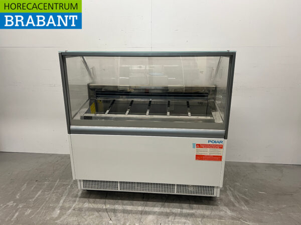 Polar UA058 Schaufel Eiscreme Vitrine 6 Schalen 230V Horeca