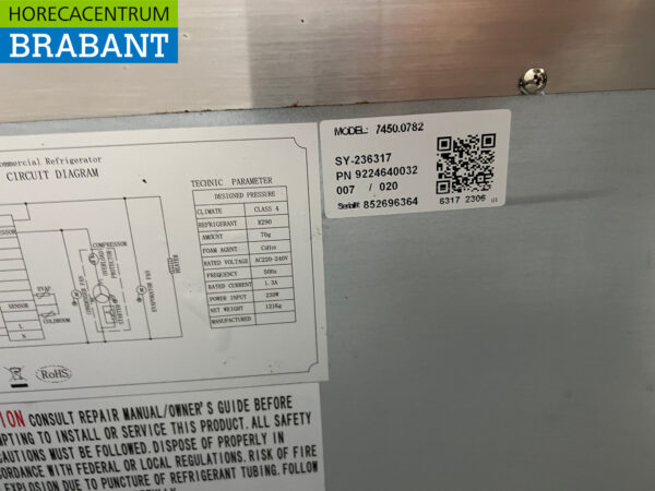 Edelstahl Fagor Mobile gekühlte Werkbank 3 Türen 180 cm 230V Horeca (kopie) – Bild 5