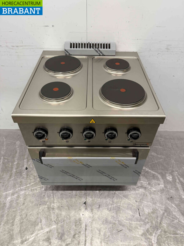 MBM 4-Flammen-Elektroherd aus Edelstahl mit Backofen 70 cm 400V Horeca – Bild 2