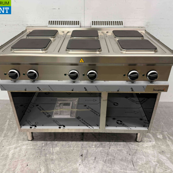 MBM 6-Flammen-Elektroherd aus Edelstahl mit offenem Boden 110 cm 400V Horeca