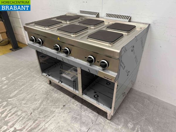 MBM 6-Flammen-Elektroherd aus Edelstahl mit offenem Boden 110 cm 400V Horeca – Bild 3