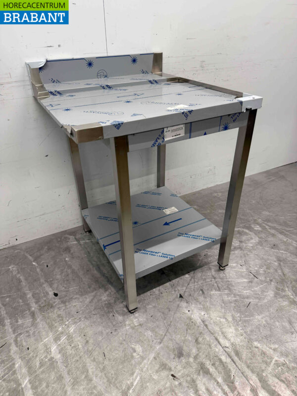 Edelstahl Abtropftisch für Durchschubspülmaschine 70 cm Horeca – Bild 2