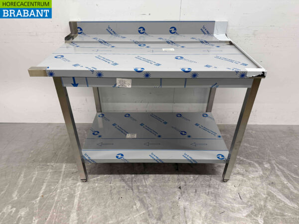 Edelstahl Entwässerungstisch T.B.V. Schiebespülmaschine 120 cm Horeca