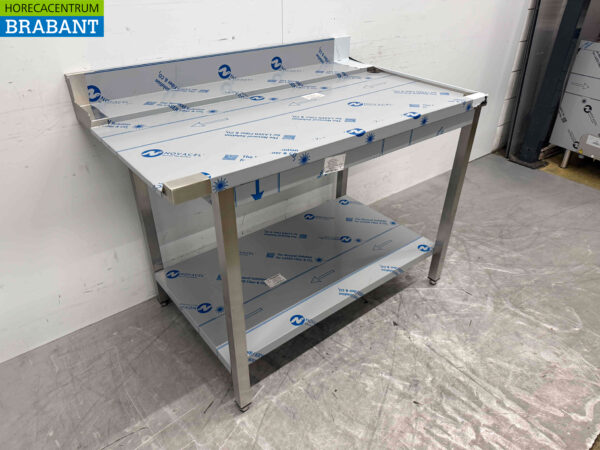 Edelstahl Entwässerungstisch T.B.V. Schiebespülmaschine 120 cm Horeca – Bild 2