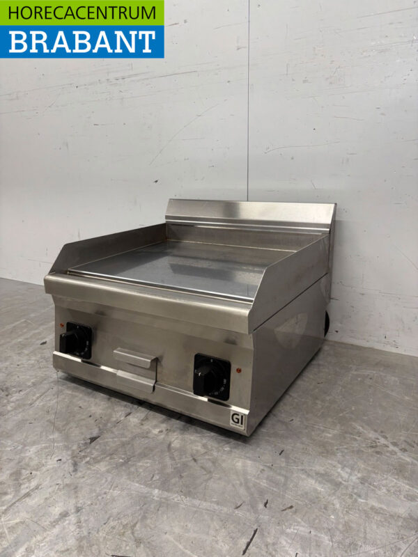 Edelstahl Grillplatte Glatte Grillplatte 60 cm 400V Horeca – Bild 2