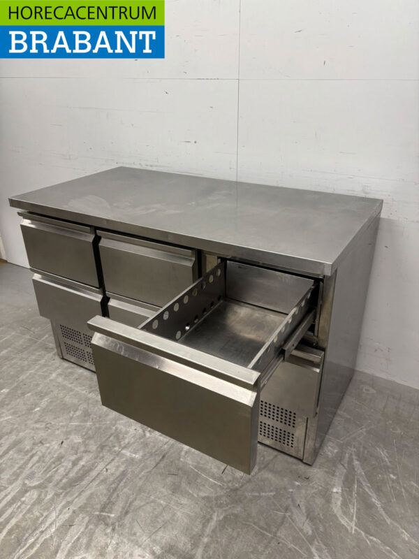 Gekühlte Werkbank aus Edelstahl 6 Schubladen 137 cm 230V Horeca – Bild 5