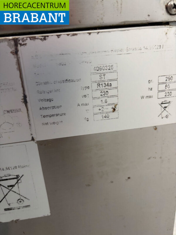 Gekühlte Werkbank aus Edelstahl 6 Schubladen 137 cm 230V Horeca – Bild 6