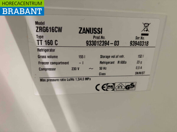 Zanussi Tischkühlschrank 155 Liter 230V Horeca – Bild 6