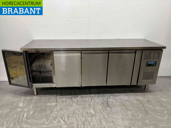 Edelstahl Polar G598 Gekühlte Werkbank 4 Türen 223 cm 230V Horeca – Bild 2