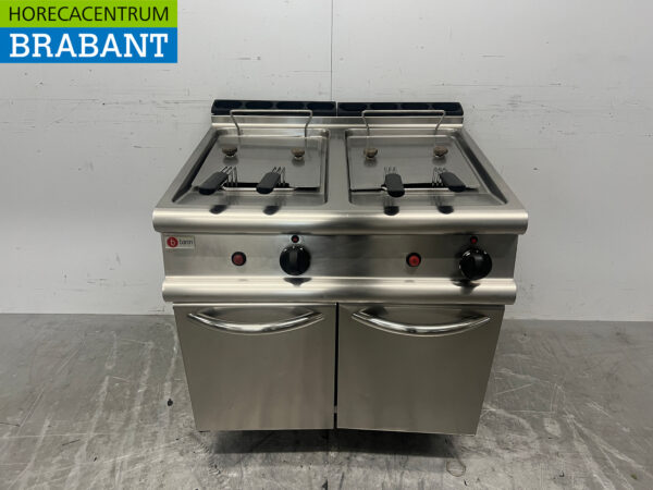 Edelstahl Baron Doppel-Fritteuse Fritteuse 2 x 15 Liter 26 kW Propan Catering