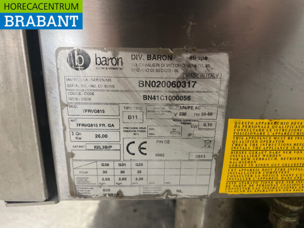 Edelstahl Baron Doppel-Fritteuse Fritteuse 2 x 15 Liter 26 kW Propan Catering – Bild 6