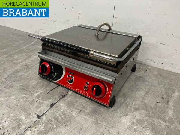 Edelstahl Paninigrill Kontaktgrill Geriffelt 230V Horeca – Bild 2