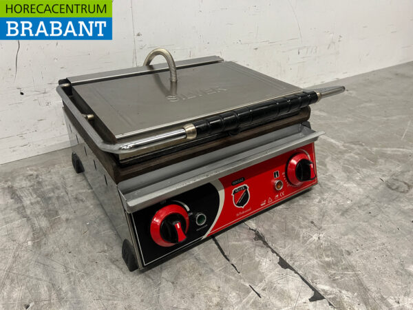 Edelstahl Paninigrill Kontaktgrill Geriffelt 230V Horeca – Bild 3