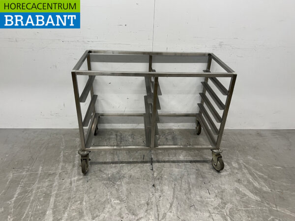 Regalwagen aus Edelstahl für 8 Waschkisten 50 x 50 cm Catering