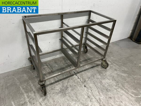 Regalwagen aus Edelstahl für 8 Waschkisten 50 x 50 cm Catering – Bild 3