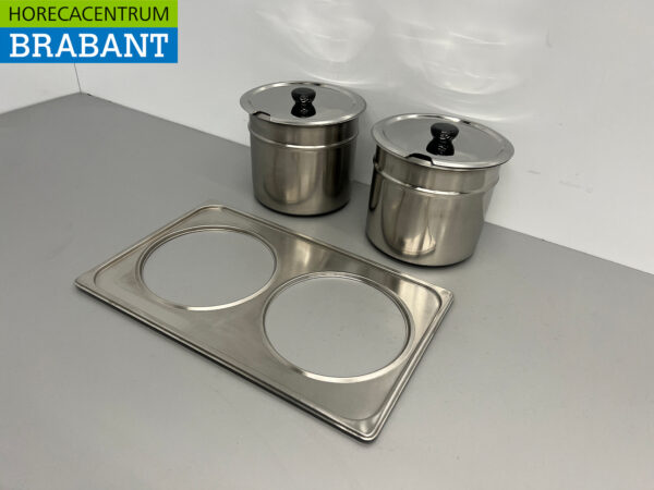 Hotpot-Einsatz aus Edelstahl für Bain Marie 2 x 6 Liter Horeca – Bild 2