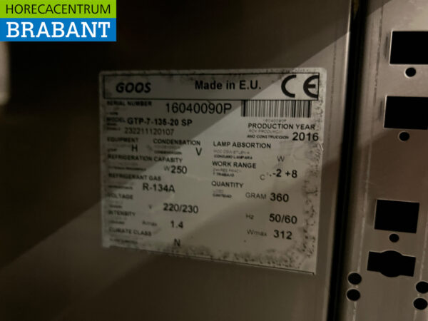 Asber gekühlte Werkbank aus Edelstahl 2 Türen 134,2 cm 230V Horeca – Bild 6