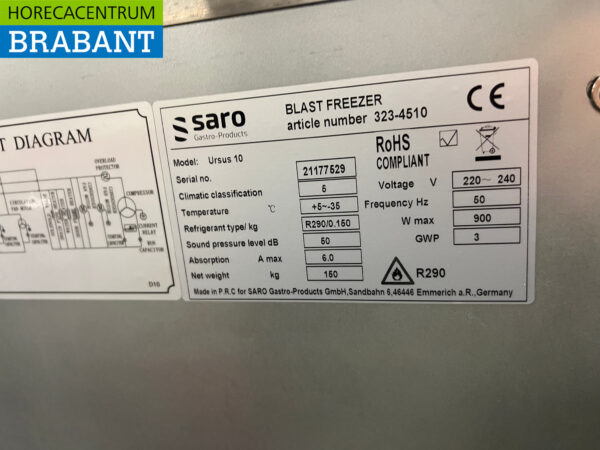 Saro Schockkühler Blastchiller Schockfroster 10 x 1/1 GN oder 60 x 40 cm 230V Horeca aus Edelstahl – Bild 6