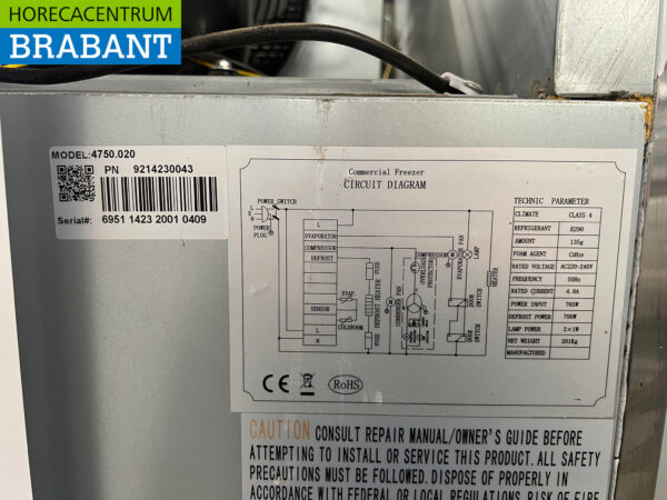 Ecofrost Doppeltüriger Gefrierschrank aus Edelstahl 1400 Liter 230V Horeca – Bild 5