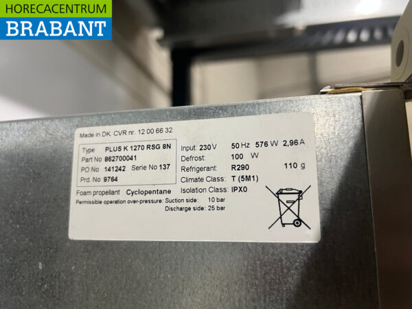 Edelstahl Gram Doppeltür-Kühlschrank 1270 Liter 230V Horeca – Bild 5