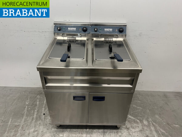 Edelstahl-Doppelfritteuse 2 x 12 Liter 400V Horeca