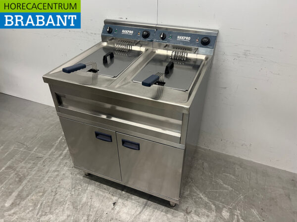 Edelstahl-Doppelfritteuse 2 x 12 Liter 400V Horeca – Bild 2