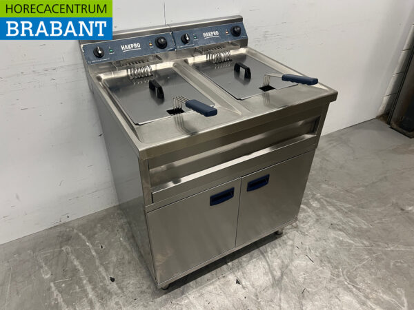 Edelstahl-Doppelfritteuse 2 x 12 Liter 400V Horeca – Bild 3